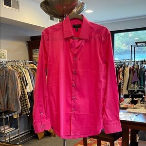 Alfani Men’s Dress Shirt Slim Fit 15-15.5 34/35 Vibrant Pink Button Down